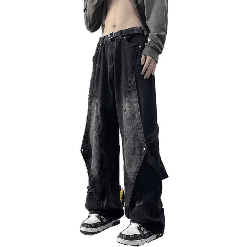 Unisex Classic Denim Jeans Loose Fit Daily Outdoor Wear - Image 5