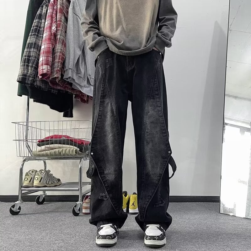 Unisex Classic Denim Jeans Loose Fit Daily Outdoor Wear - Image 3