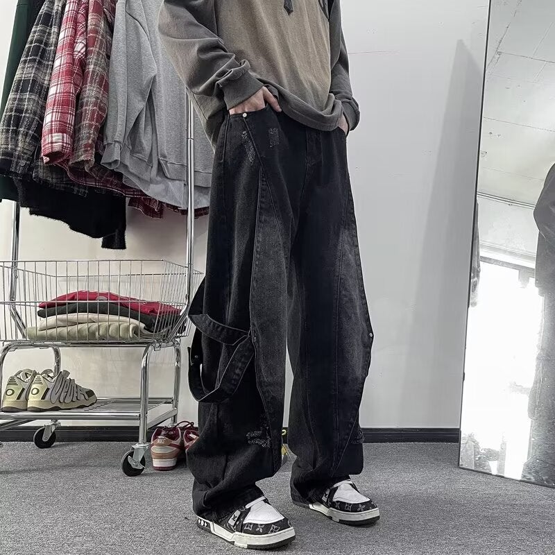 Unisex Classic Denim Jeans Loose Fit Daily Outdoor Wear - Image 4
