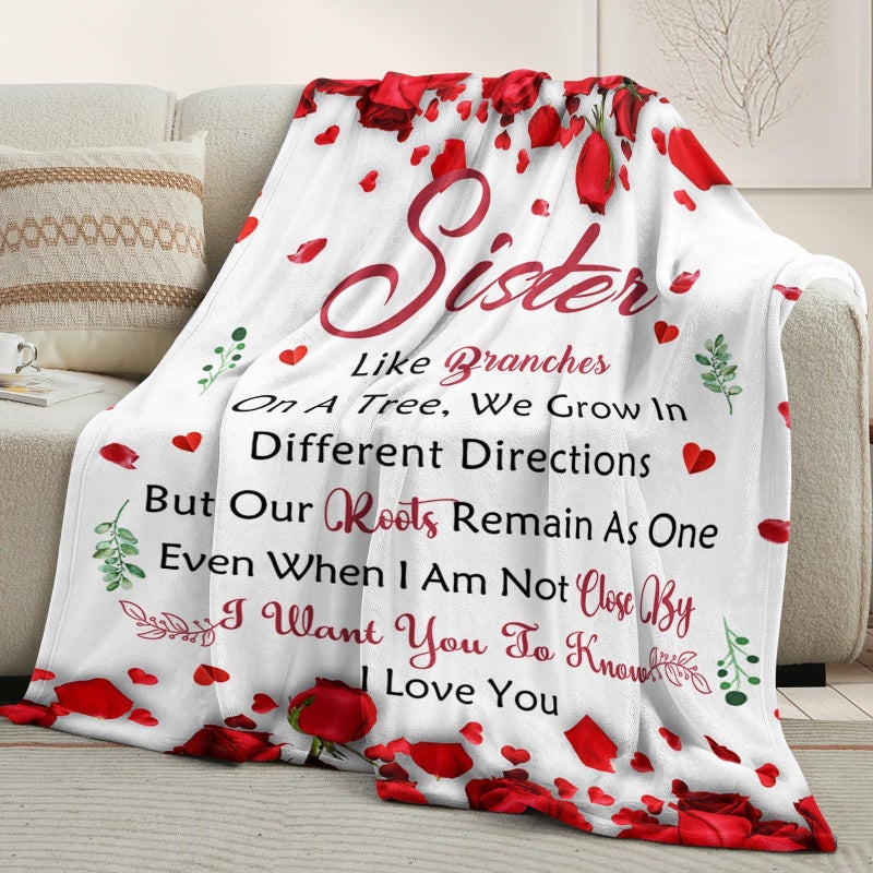 Lavua Mothers Day Blanket Gifts for Sister - Sister Birthday Gifts - Sisters Gift from Sisters Brother - Birthday Gift for Sister's - Best Sister's Ever Present for Women - Throw Blanket 50" x 60" - Image 4