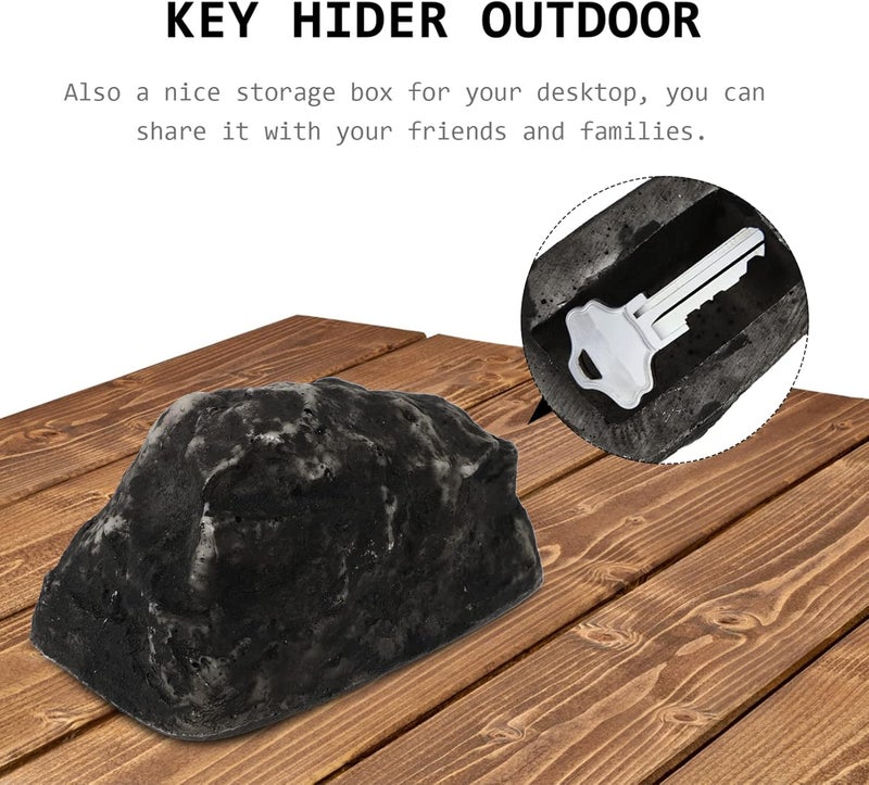 DOITOOL Fake Stone Key Hider Outdoor Concealed Key Holder Blends Garden Decor Secure Storage for Items Discreet for Home Use - Image 3