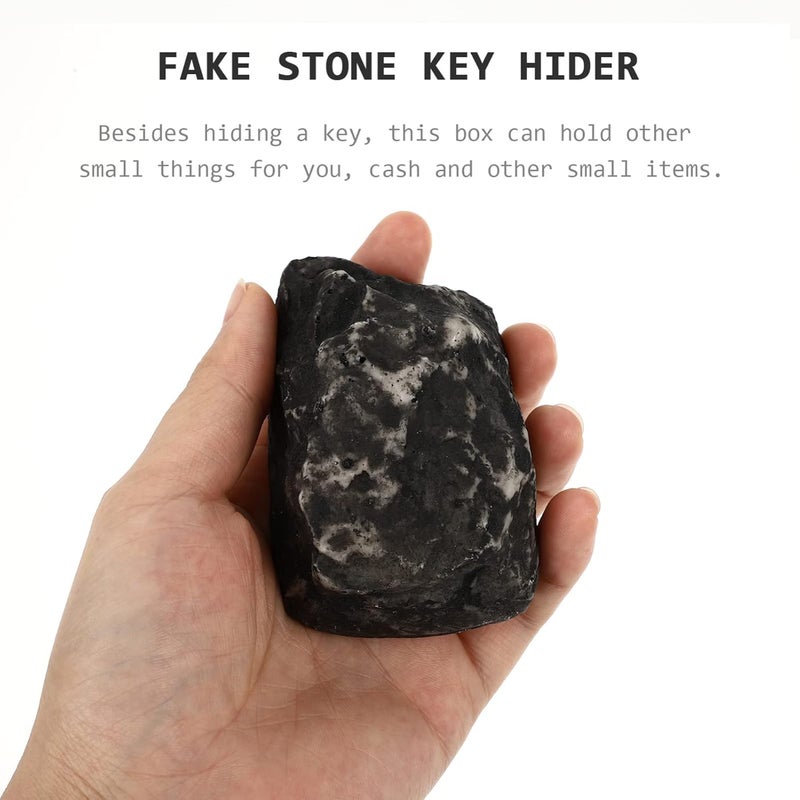 DOITOOL Fake Stone Key Hider Outdoor Concealed Key Holder Blends Garden Decor Secure Storage for Items Discreet for Home Use - Image 4