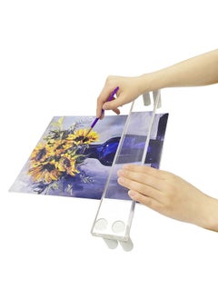 Falling In art Falling in Art 17Inches Artist Leaning Bridge Hand Rest, Transparent Acrylic Wrist Leaning Bridge with Adjustable Height, Art Drawing Tool for Detailed Painting or Sketching  - Image 1