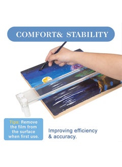 Falling In art Falling in Art 17Inches Artist Leaning Bridge Hand Rest, Transparent Acrylic Wrist Leaning Bridge with Adjustable Height, Art Drawing Tool for Detailed Painting or Sketching  - Image 2