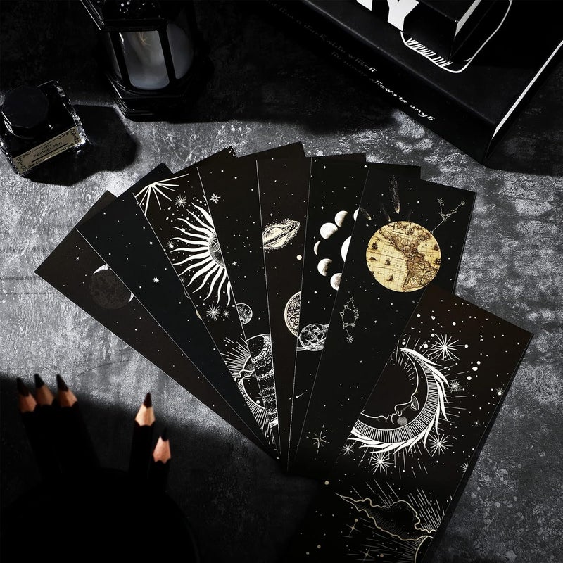 Woanger 72 Pcs Space Moon Bookmarks  Celestial Double Sided Bookmarks for Kids Teens  Students  Bulk Book Marks for Reading Moon Party Favors - Image 3