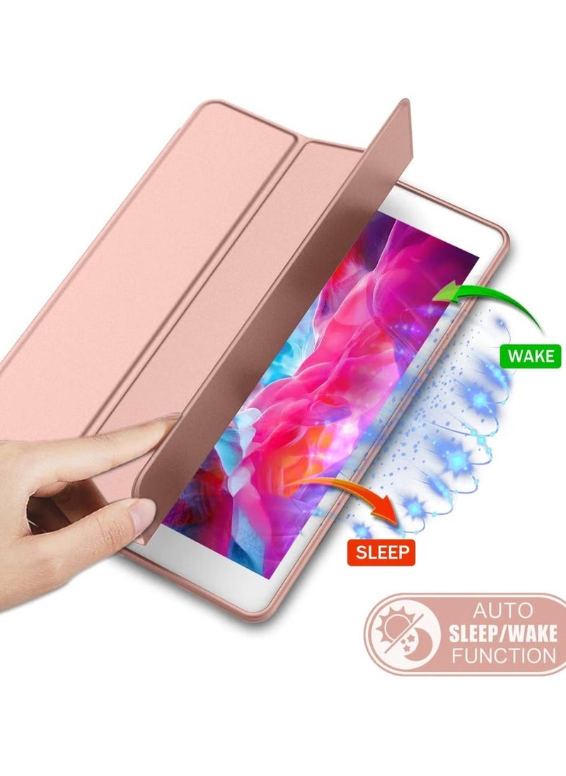 IAF iPad 9.7 Case (2018/2017, 6th/5th Gen) Smart Cover with Pencil Holder â€“ Soft Silicone Back, Full Body Protection, Auto Wake/Sleep, Rose Gold - Image 3