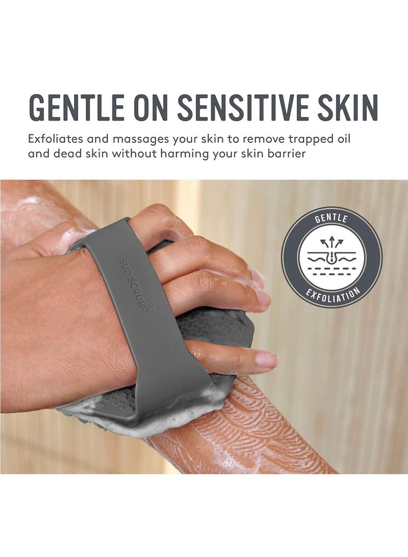 Loquat Antimicrobial Silicone Body Scrubber Exfoliating Bath Body Brush for Sensitive Skin Eco Friendly Shower Scrubber for Body Deep Cleaning Brush with Non-Slip Handle Gentle Massage - Image 4