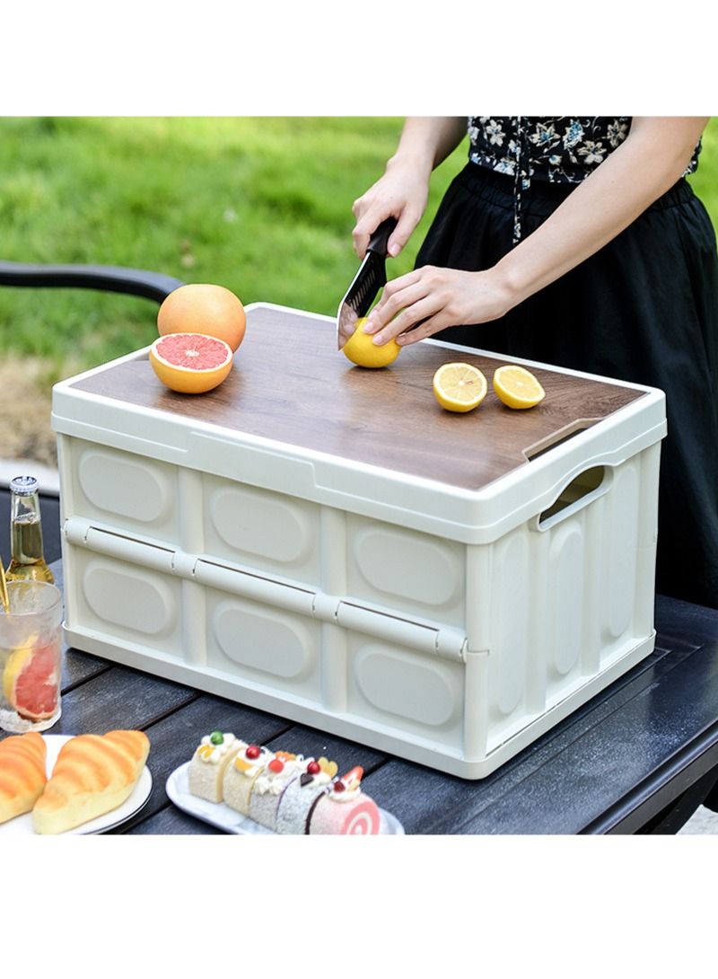 Sharpdo Car Storage/Utility Boxes for Outdoor Camping 55L 52*35.3*29cm White - Image 2