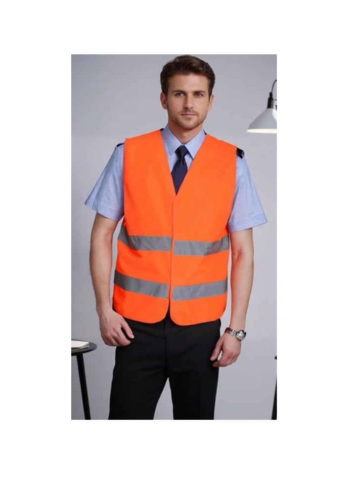 MAX SAFE High Visibility Safety Vest, Orange Reflective Workwear, Multi-Pocket Construction Vest,3XL - Image 1
