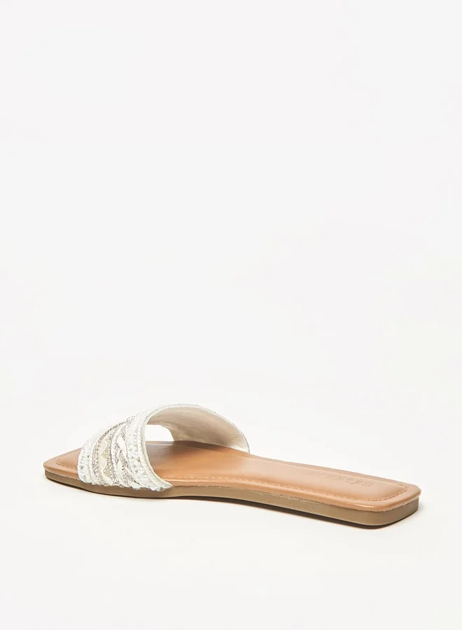 Celeste Womens Embellished Open Toe SlipOn Sandals