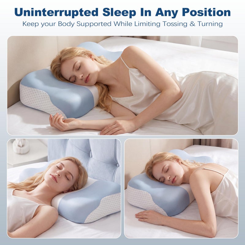 VYLEE Memory Foam Pillow, Neck Pillow, Ergonomic Pillow, Cervical Pillow - Image 2