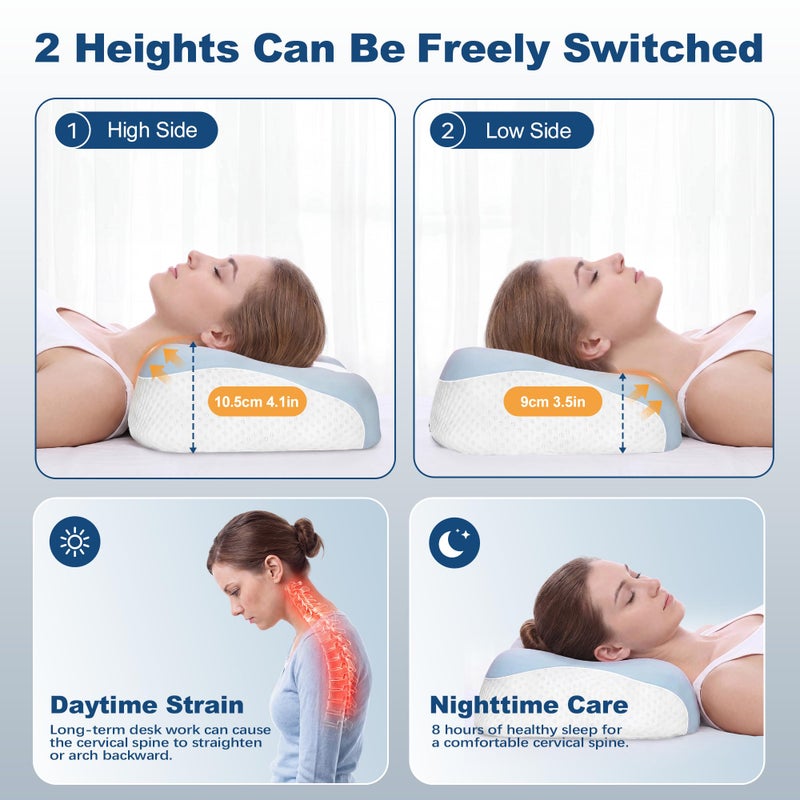 VYLEE Memory Foam Pillow, Neck Pillow, Ergonomic Pillow, Cervical Pillow - Image 4