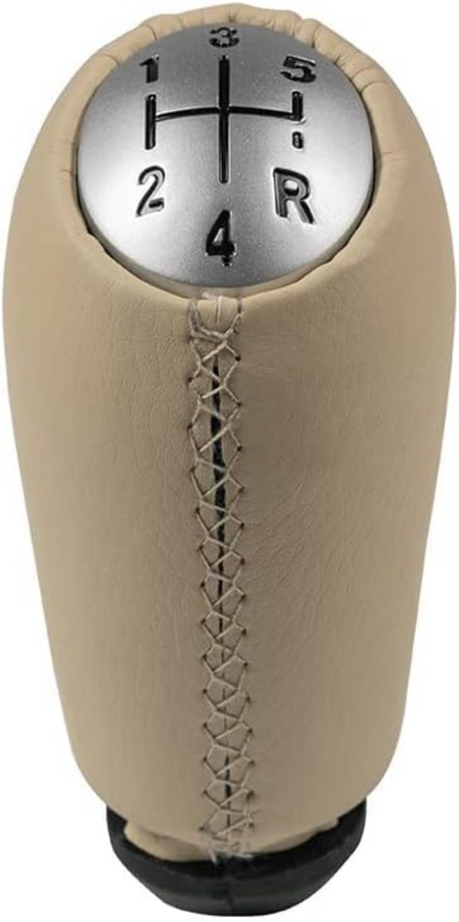Car Gearshift Shifter Knob for Clio 2 II for Megane II for Kangoo Leather Gear Shift Knob Lever Shifter Gaiter Boot Cover Beige Black Car Gear Shift Knob Color : Chrome Black