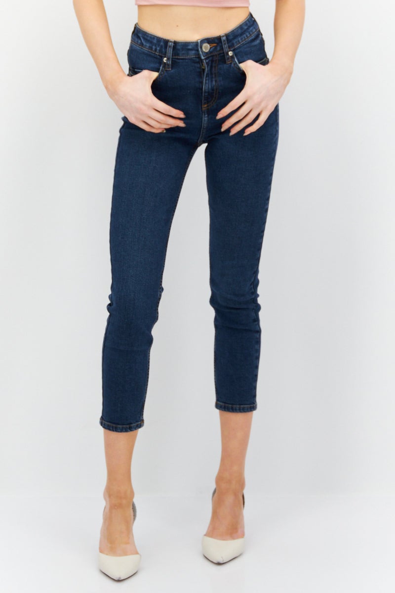 Miss Selfridge Women Petite Fit Wash Stretchable Denim Jeans, Blue - Image 1
