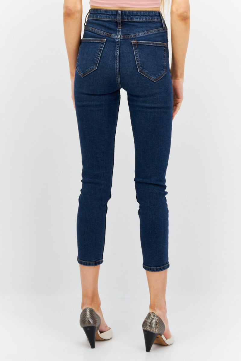 Miss Selfridge Women Petite Fit Wash Stretchable Denim Jeans, Blue - Image 2