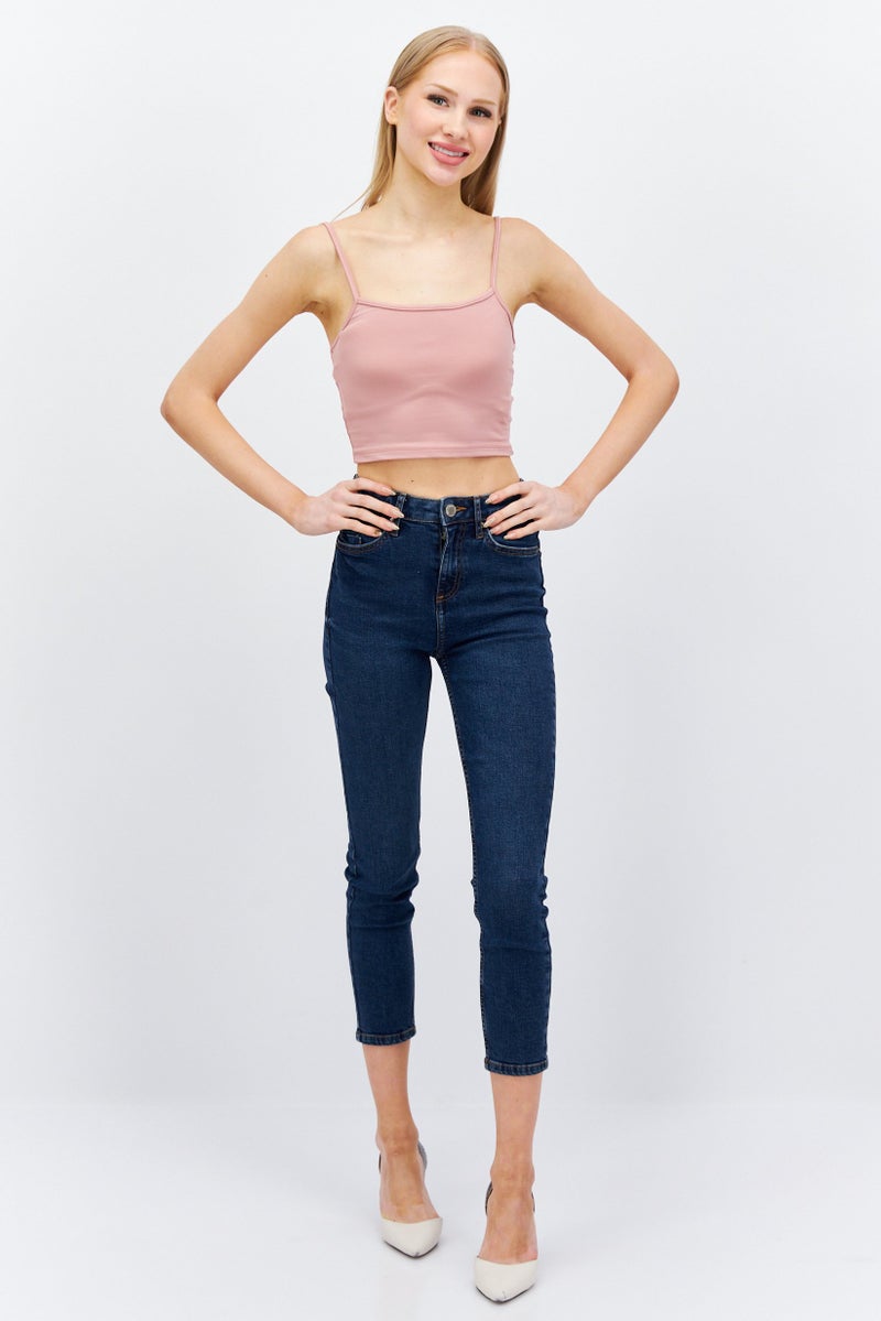 Miss Selfridge Women Petite Fit Wash Stretchable Denim Jeans, Blue - Image 4