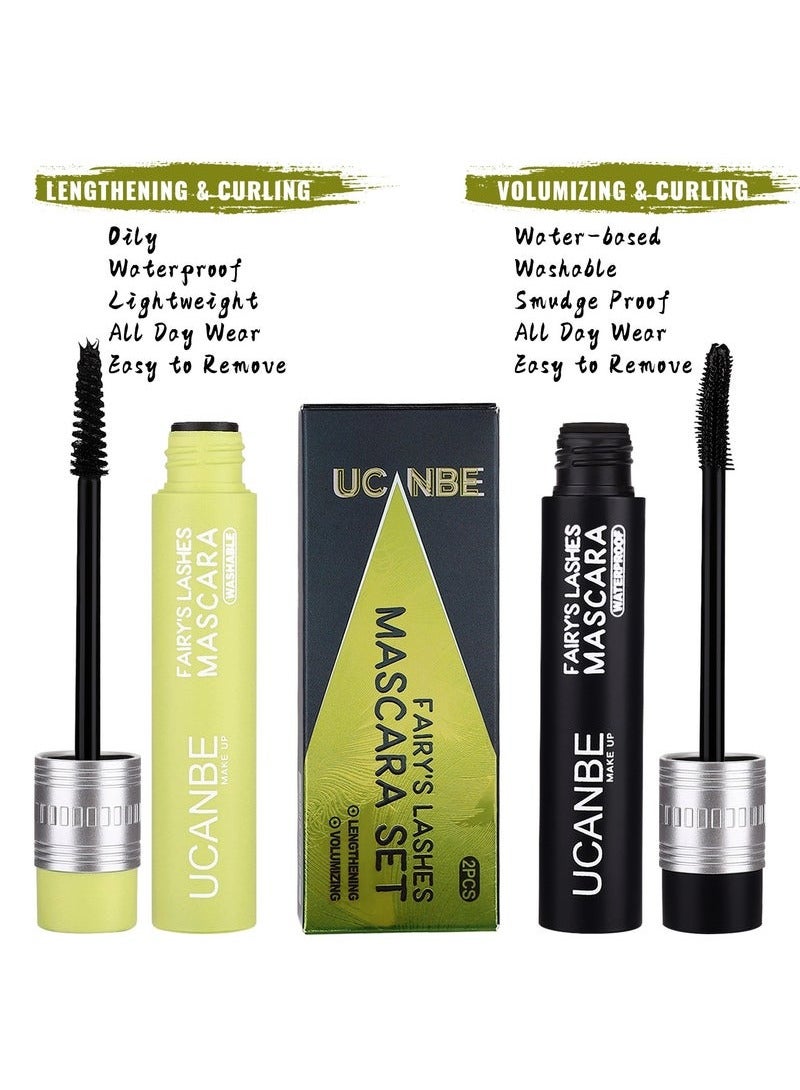 UCANBE 2 Piece Mascara Set Volumizing Curl and Waterproof Lengthening Smudge Proof Formula - Image 2
