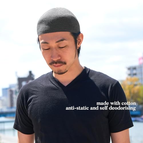 CHARM Mens Kufi Prayer Hat - Islam Cap Tight Beanie Summer Sports Skull Cap Navy - Image 5