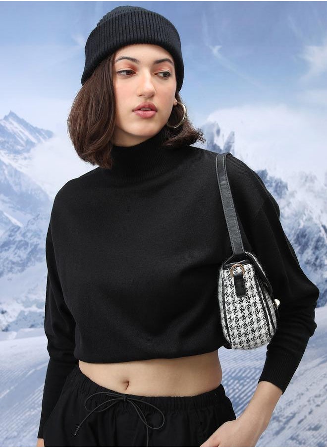 Tokyo Talkies Solid Turtle Neck Sweater by Styli  - Image 1