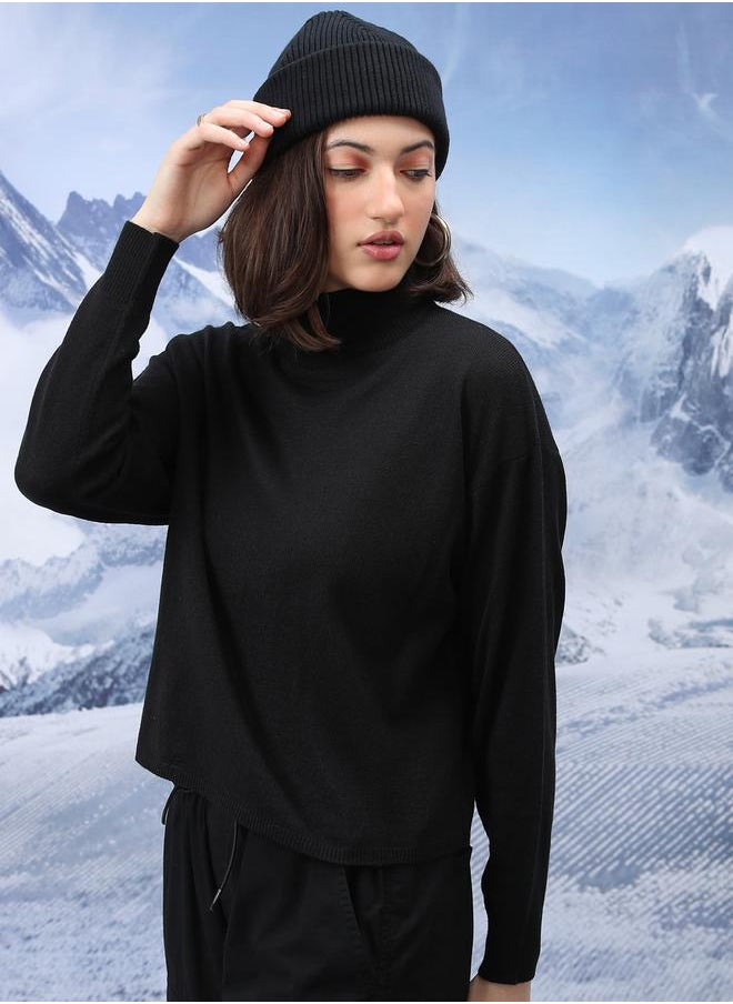 Tokyo Talkies Solid Turtle Neck Sweater by Styli  - Image 4