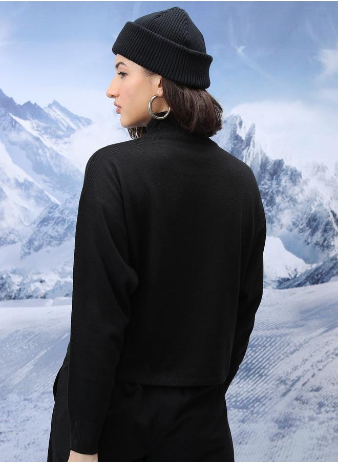Tokyo Talkies Solid Turtle Neck Sweater by Styli  - Image 3