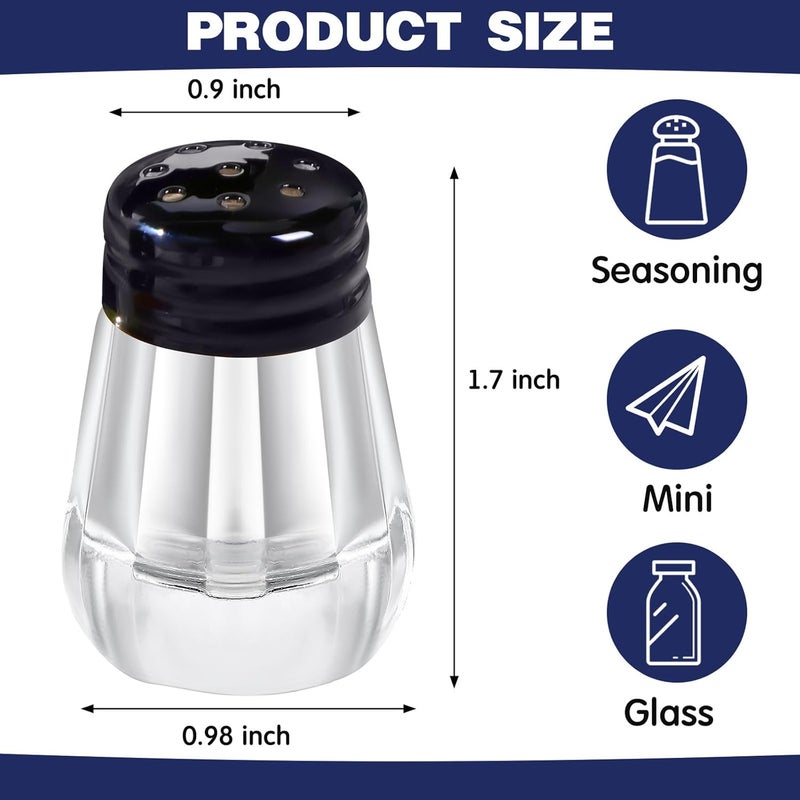 Zopeal 100 Pack Mini Salt and Pepper Shakers Bulk 05 oz Small Glass Salt Shakers with Stainless Lids Tiny Spice Containers Clear Individual Seasonings for Kitchen Restaurants Travel Camp Wed Picnic - Image 2