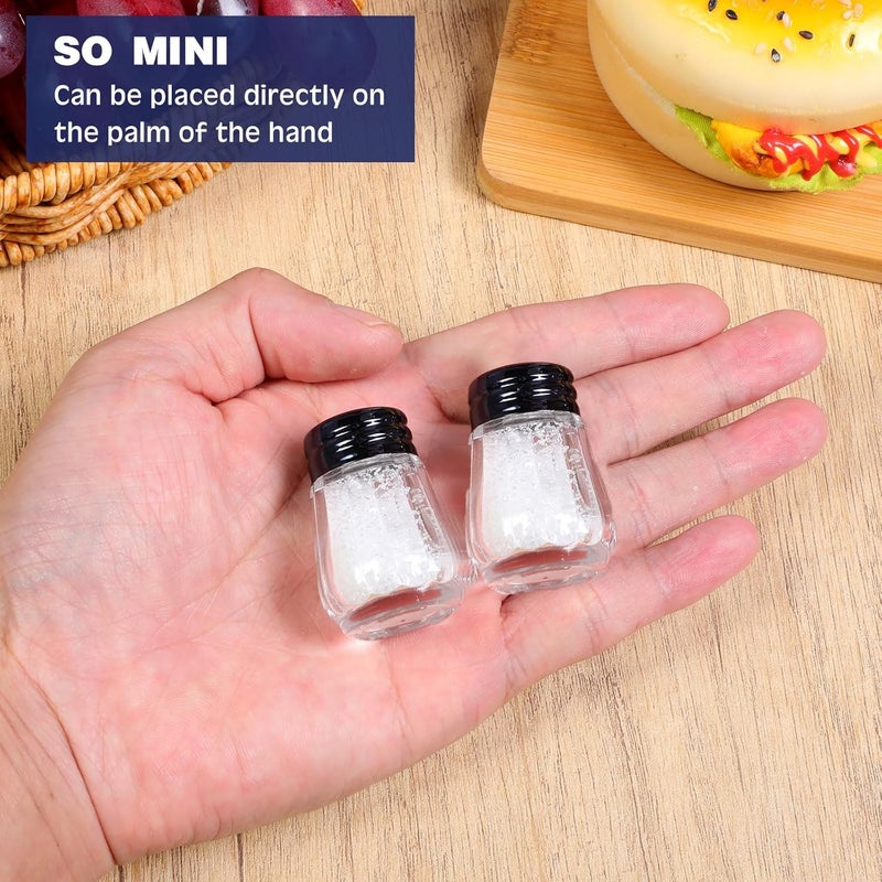Zopeal 100 Pack Mini Salt and Pepper Shakers Bulk 05 oz Small Glass Salt Shakers with Stainless Lids Tiny Spice Containers Clear Individual Seasonings for Kitchen Restaurants Travel Camp Wed Picnic - Image 4