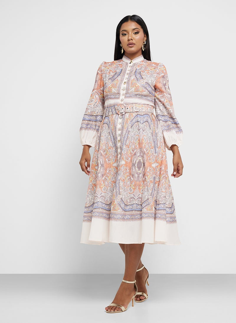 خزانة فستان ميدي بطبعة بيزلي - Image 1