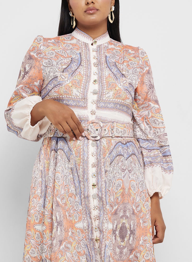 خزانة فستان ميدي بطبعة بيزلي - Image 3