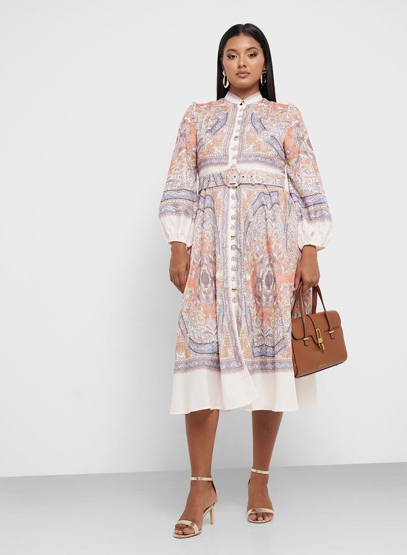 خزانة فستان ميدي بطبعة بيزلي - Image 4