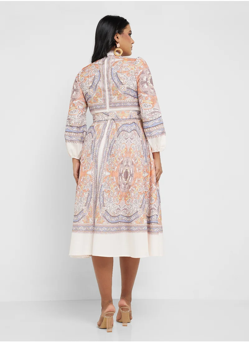 Khizana Plus size abstract print dress