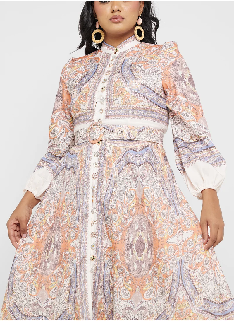 Khizana Plus size abstract print dress