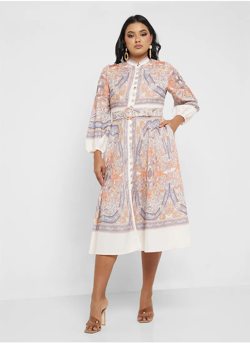 Khizana Plus size abstract print dress