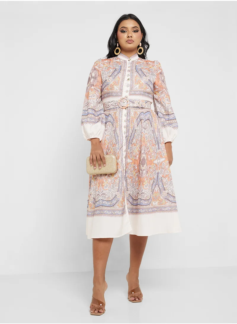 Khizana Plus size abstract print dress