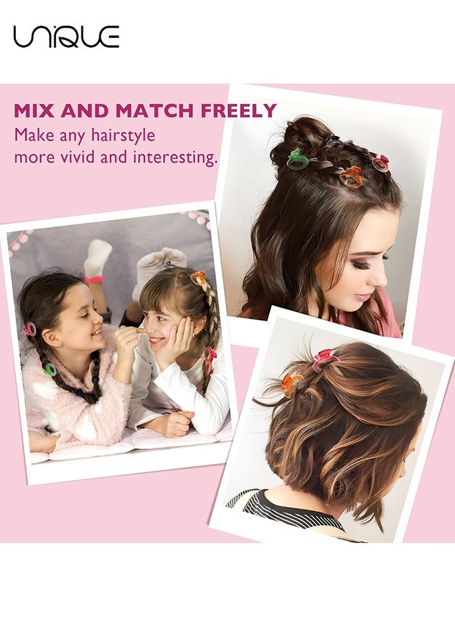 يونيك 4 قطع مقاطع شعر مخلب صغيرة للنساء والفتيات - لون الحلوى 1.7 بوصة مقاطع مخلب الشعر البيضاوي الصغير للشعر الرقيق والمتوسط الناعم - تثبيت قوي لأسنان مشبك القرش - مشابك الفك لطيفة للفتيات - Image 5