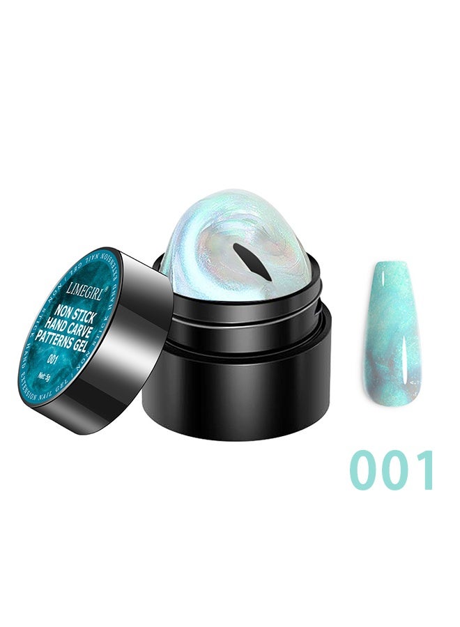 LIMEGIRL Non Stick Hand Carve Patterns Gel, Non-sticky Aurora Extended Glue, Malleable Glue for Shaping, Phototherapy Nail Polish, Acrylic Nail Glue 5g - Image 2
