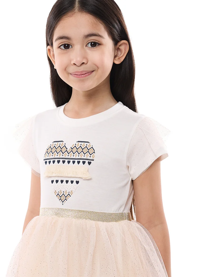 victor and jane Heart Embellished Dress