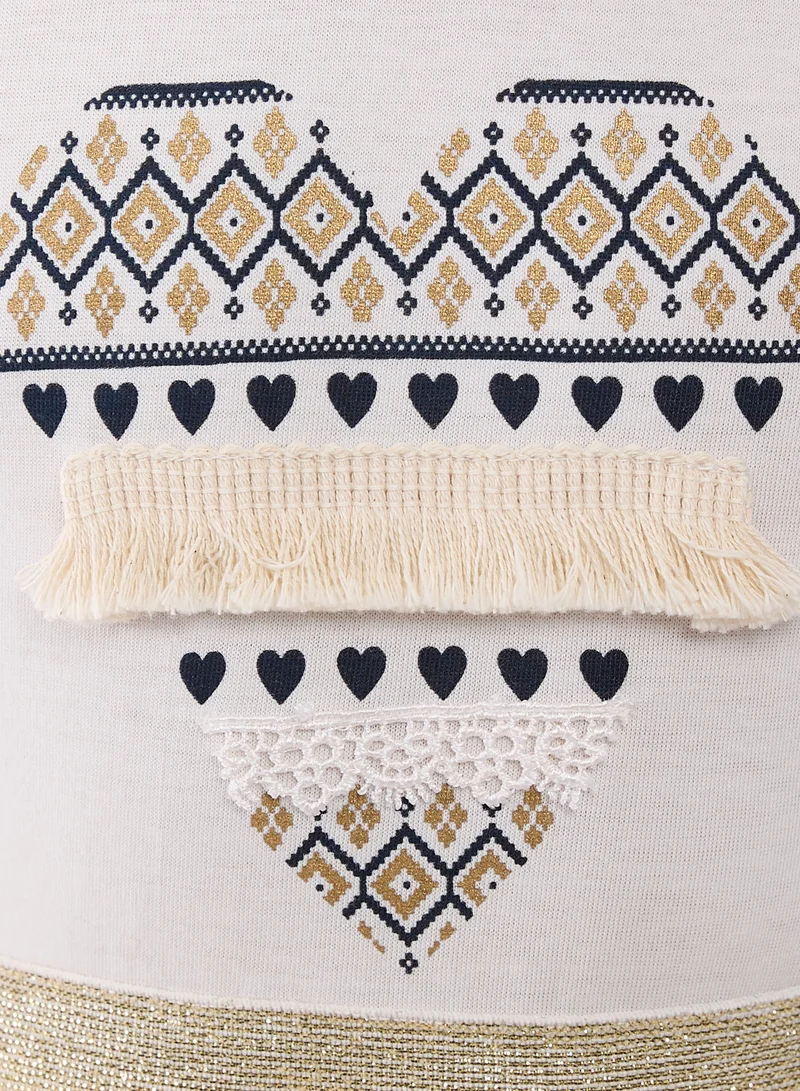 victor and jane Heart Embellished Dress
