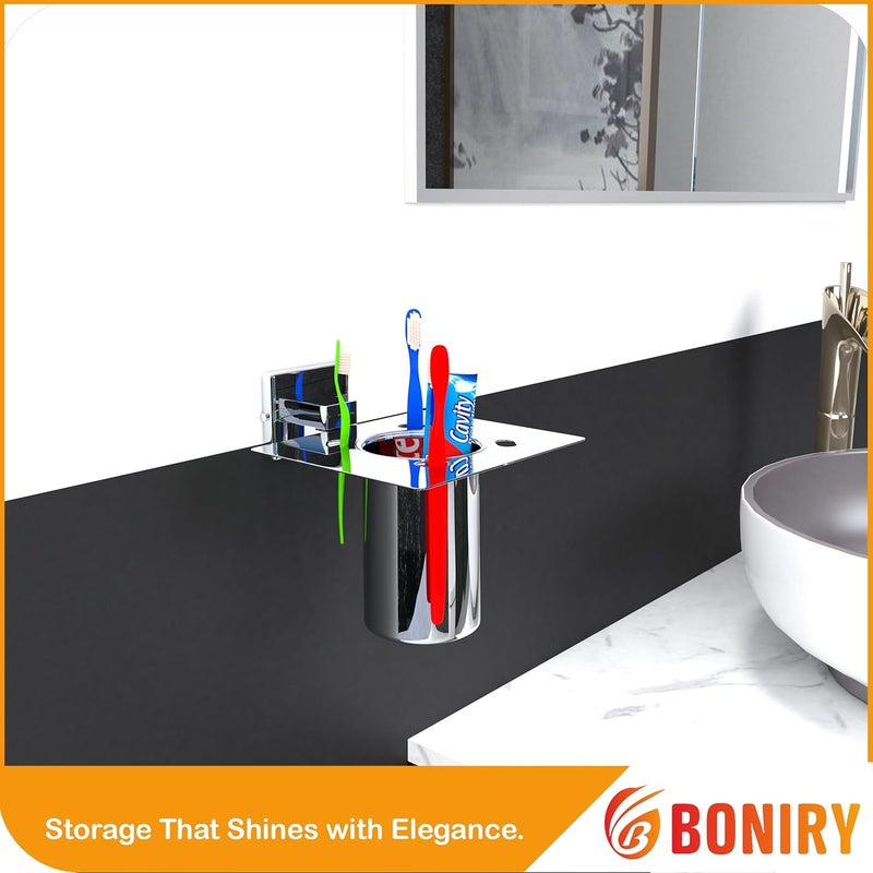 Boniry 1 Pcs Stainless Steel Tumbler Holder Bathroom Accessories Toothbrush Holder Bathroom Organiser Tumbler Holder - Image 3