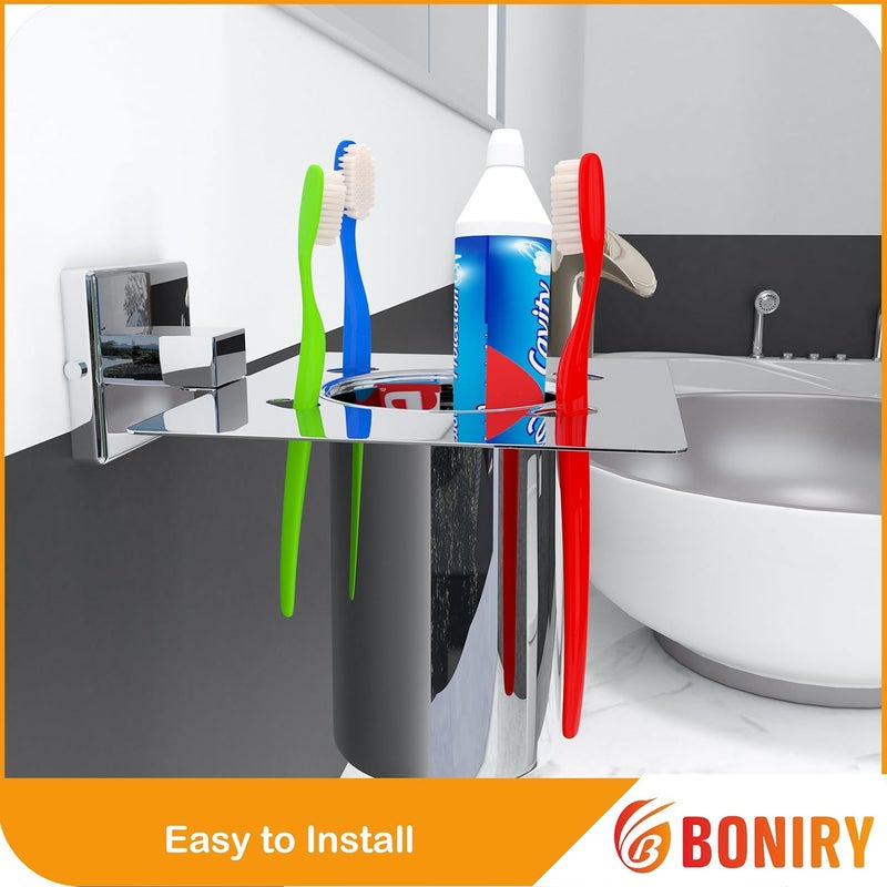 Boniry 1 Pcs Stainless Steel Tumbler Holder Bathroom Accessories Toothbrush Holder Bathroom Organiser Tumbler Holder - Image 4