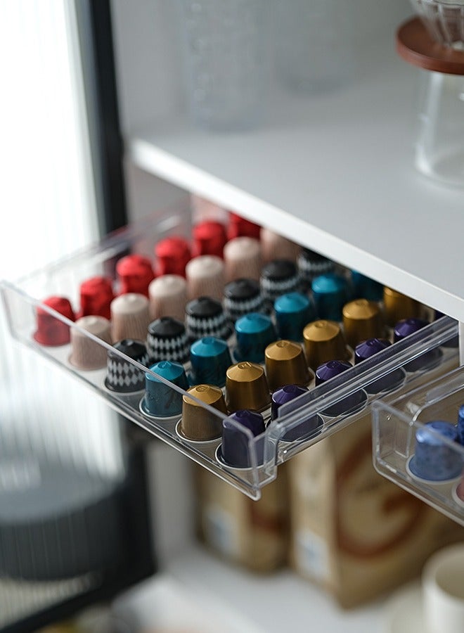 BF HOME Capsule Coffee Pod Holder Wall Mounted Organizer with Drawer for Kitchen and Office Coffee Capsule Organiser No Drilling Required - Image 4