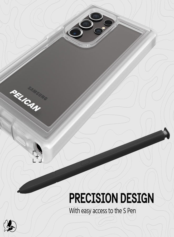 بيلكان جراب Pelican Voyager لهاتف Samsung Galaxy S24 Ultra [6.8 بوصة] [حماية من السقوط من ارتفاع 18 قدمًا وفقًا لمعيار MIL-STD] [شحن لاسلكي] جراب متين لهاتف Samsung Galaxy S24 Ultra مع مشبك حزام وحامل - مقاوم للاصفرار - شفاف - Image 5