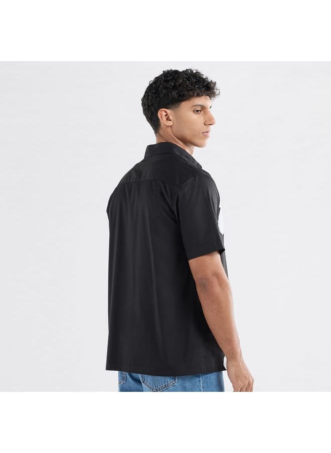 FAV - Floral Applique Detail Shirt with Short Sleeves - Image 1