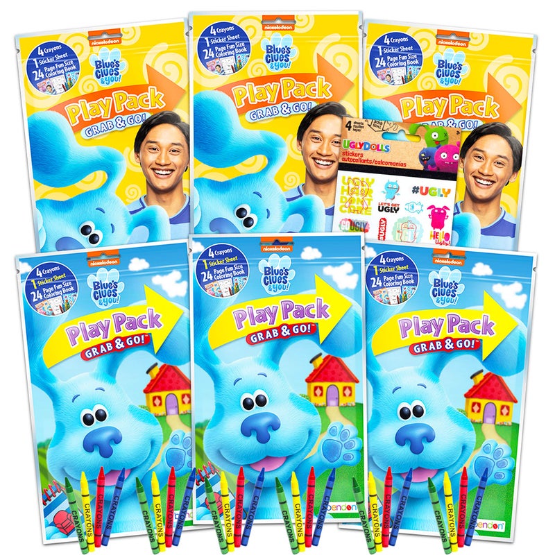 Blue's Clues Blues Clues Party Favors Packs ~ Bundle Includes 6 Sets with Blue's Clues and You! Stickers, Coloring Books and Crayons (Blues Clues Party Supplies) - Image 1