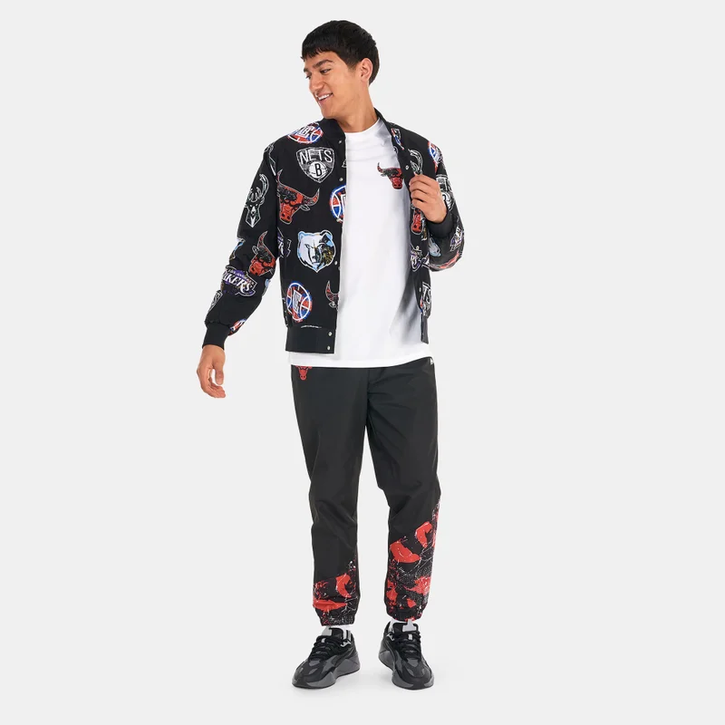 NEW ERA Allover Print NBA Logo Bomber Jacket
