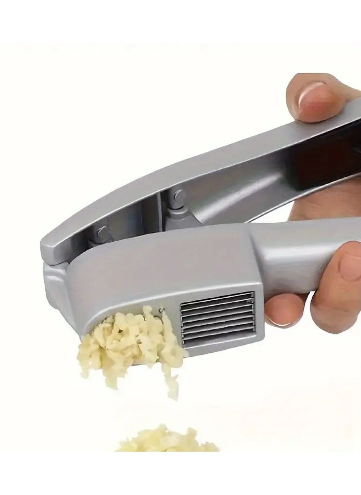 Generic Garlic Press Slicer,2 In 1 Garlic Cutter Paste Tool Aluminum Alloy Garlic Ginger Mincer Manual Ginger Extruding Clamp Kitchen Cooking Tool  - Image 3
