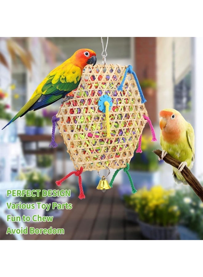 Sylqvxh Azonee Bird Parrot Toys, 2 Pack Hanging Foraging Shredder Toy, Seagrass Wall Toy for Small & Medium Birds - Conure, Cockatiel, Parrotlet, Lovebird, Budgie - Image 2