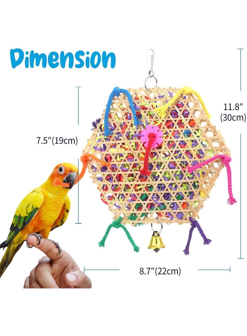 Sylqvxh Azonee Bird Parrot Toys, 2 Pack Hanging Foraging Shredder Toy, Seagrass Wall Toy for Small & Medium Birds - Conure, Cockatiel, Parrotlet, Lovebird, Budgie - Image 4