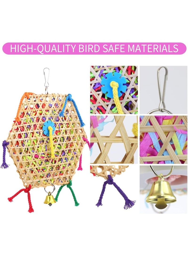Sylqvxh Azonee Bird Parrot Toys, 2 Pack Hanging Foraging Shredder Toy, Seagrass Wall Toy for Small & Medium Birds - Conure, Cockatiel, Parrotlet, Lovebird, Budgie - Image 3