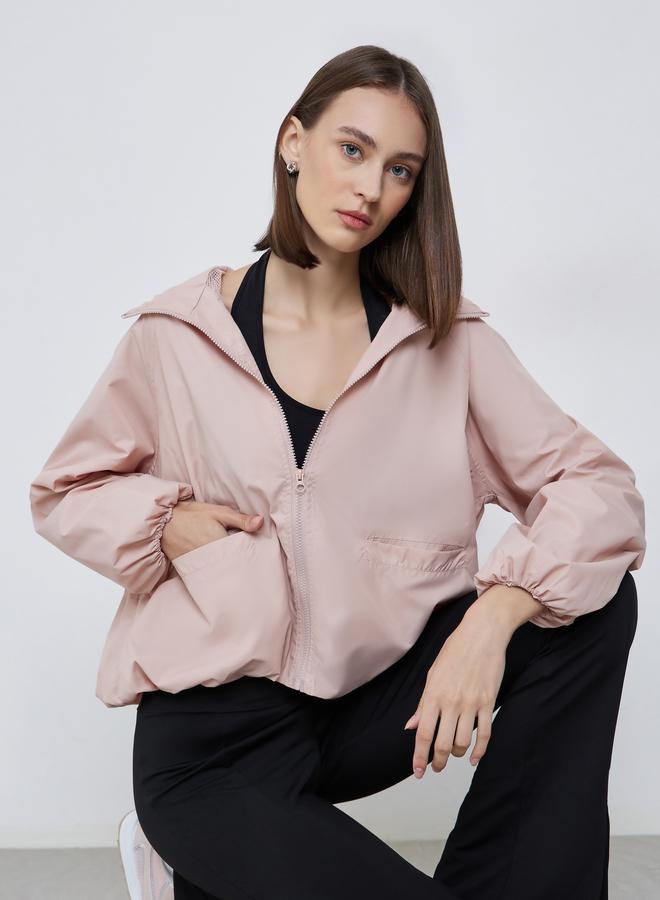 Styli Pink Regular Fit Hooded Bomber Jacket - Image 1